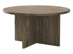 Mesa de centro - redonda 76x76 cm - Color efecto madera nogal Wisconsin - OVO