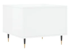 Mesa de centro 2 unidades madera ingeniería blanco brillo 50x50x40cm