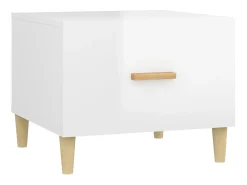 Mesa de centro 2 unidades madera ingeniería blanco brillo 50x50x40cm