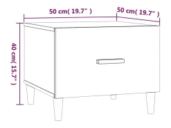 Mesa de centro 2 unidades madera ingeniería blanco brillo 50x50x40cm