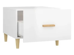 Mesa de centro 2 unidades madera ingeniería blanco brillo 50x50x40cm