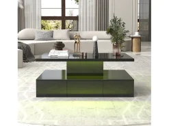 Mesa de centro acabado lacado, mesa con 4 cajones, 78*78*36cm