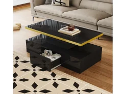 Mesa de centro acabado lacado, mesa con 4 cajones, 78*78*36cm