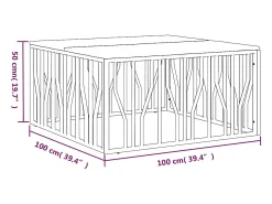 Mesa de centro acero inoxidable y madera maciza acacia plateado