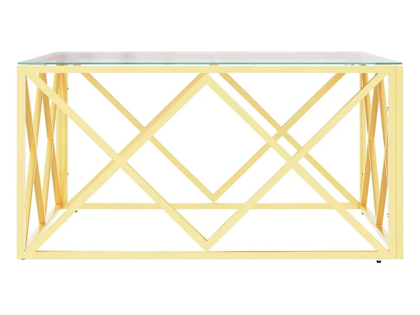 Mesa de centro acero inoxidable y vidrio 80x80x40 cm