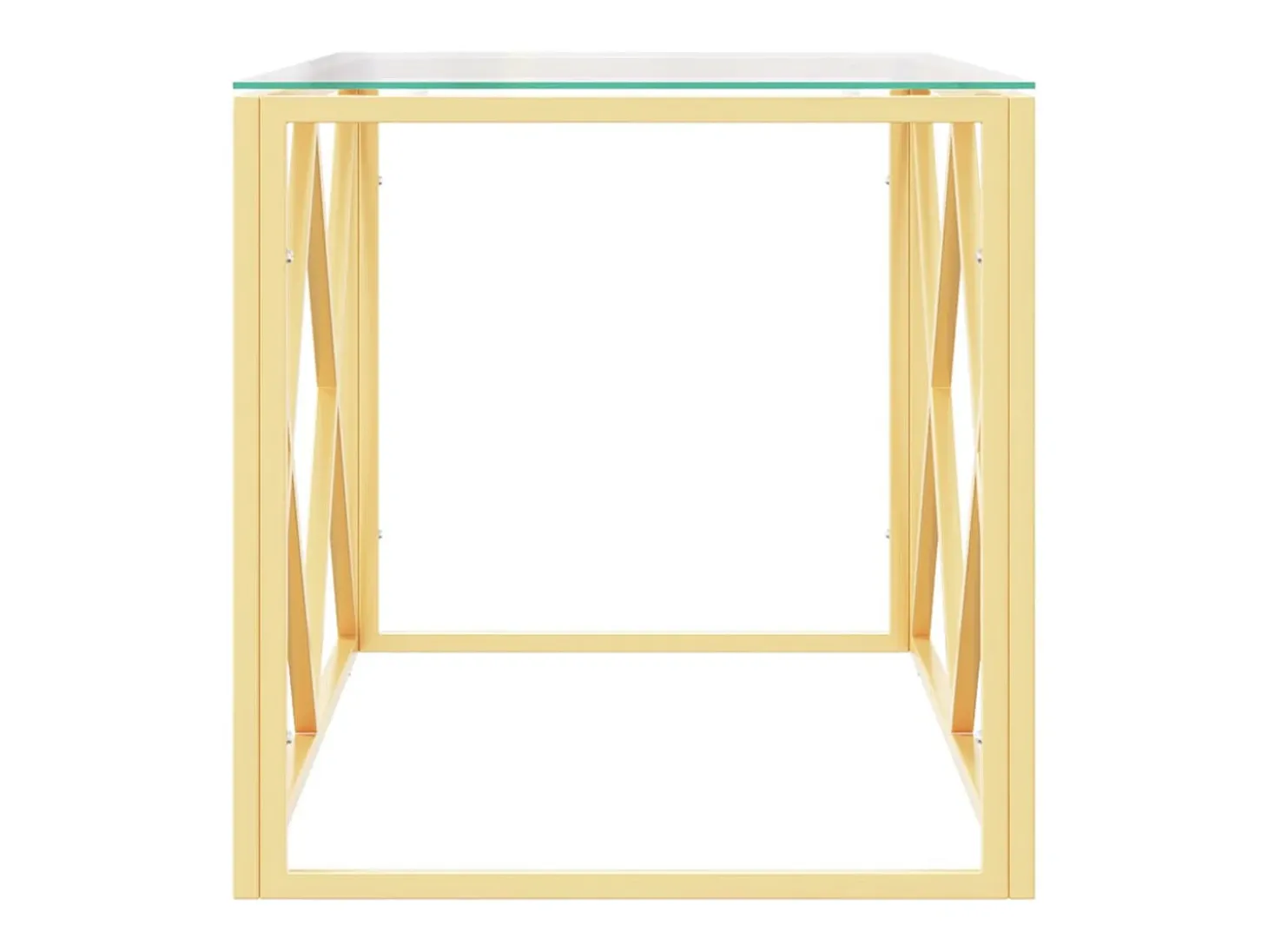 Mesa de centro acero inoxidable y vidrio 110x45x45 cm