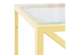 Mesa de centro acero inoxidable y vidrio 110x45x45 cm