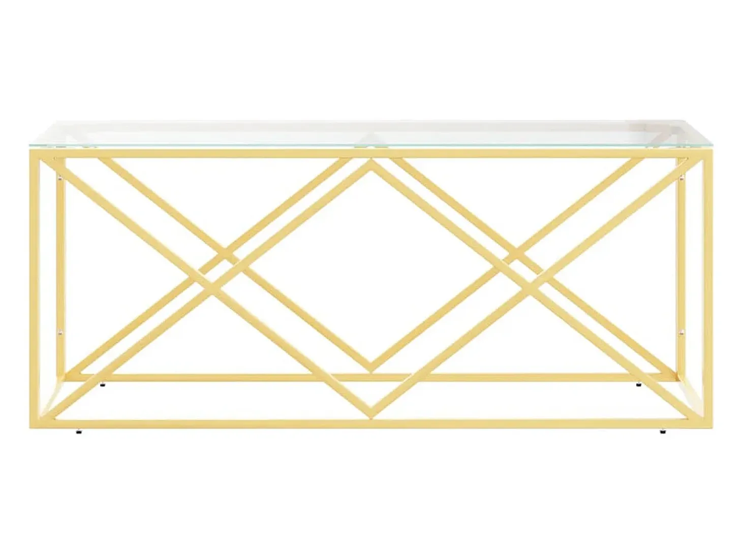 Mesa de centro acero inoxidable y vidrio 110x45x45 cm