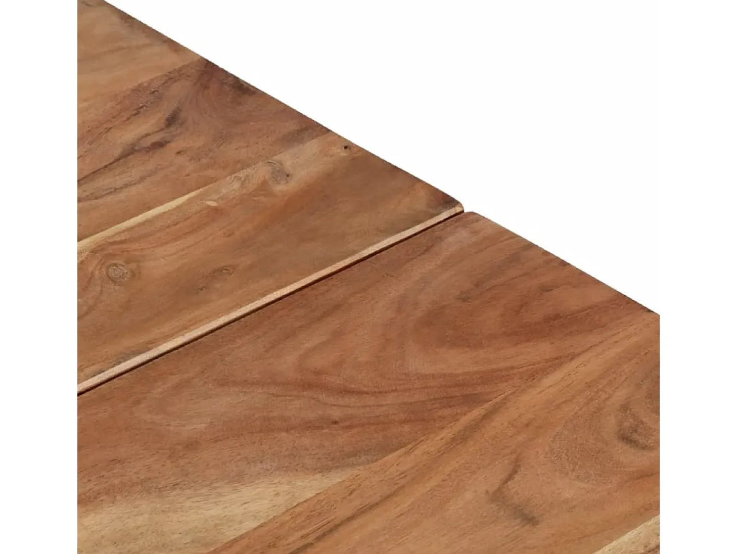 Mesa de centro acero inoxidable plateado y madera maciza acacia