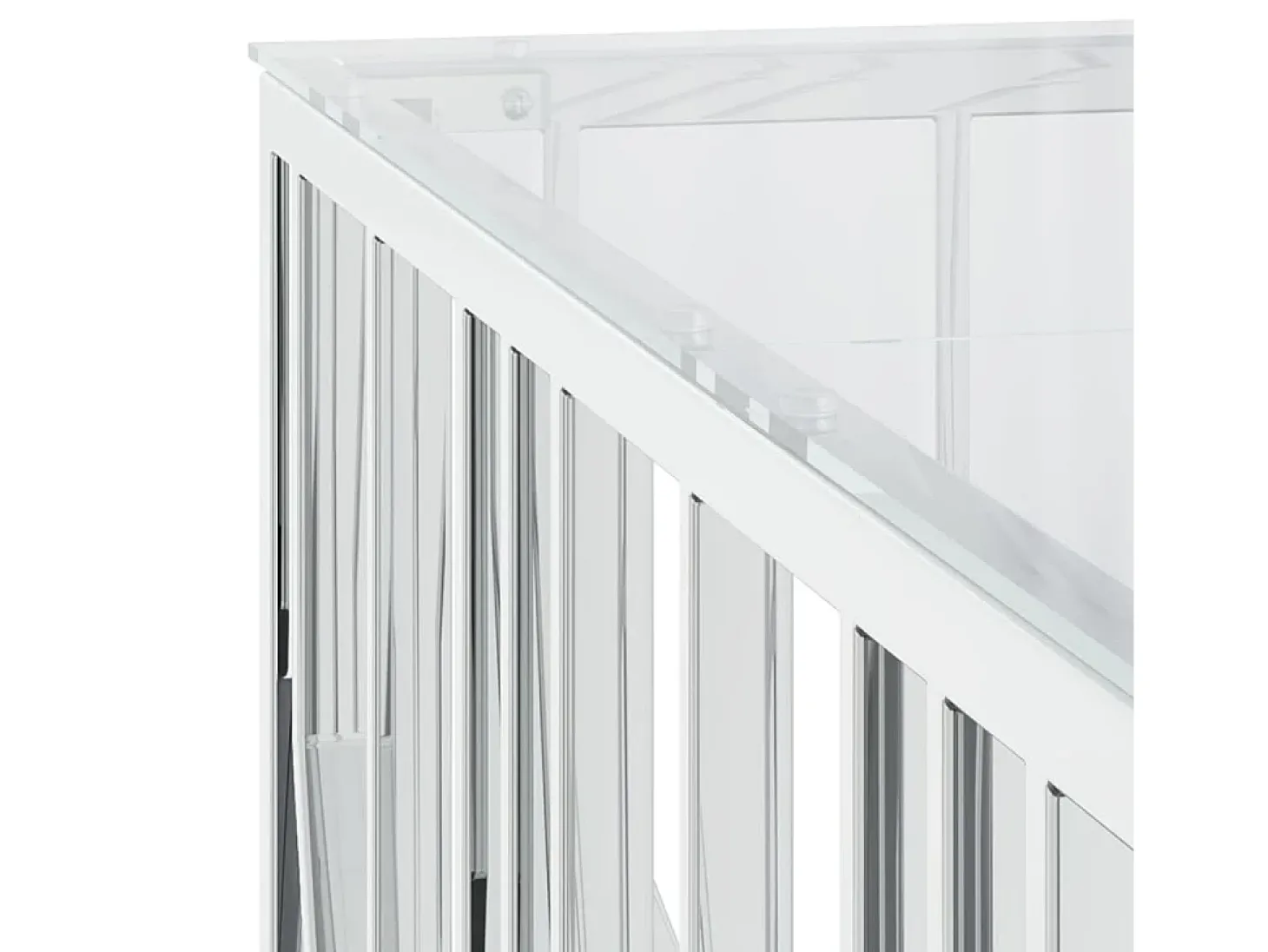 Mesa de centro acero inoxidable y vidrio 100x100x50 cm