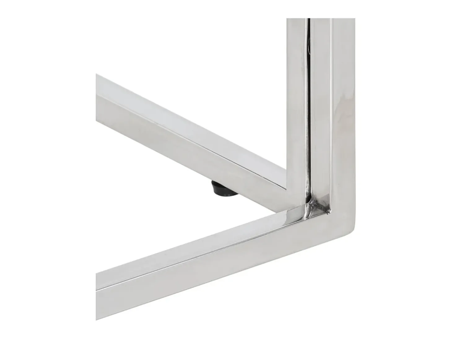 Mesa de centro acero inoxidable y madera maciza acacia plateado