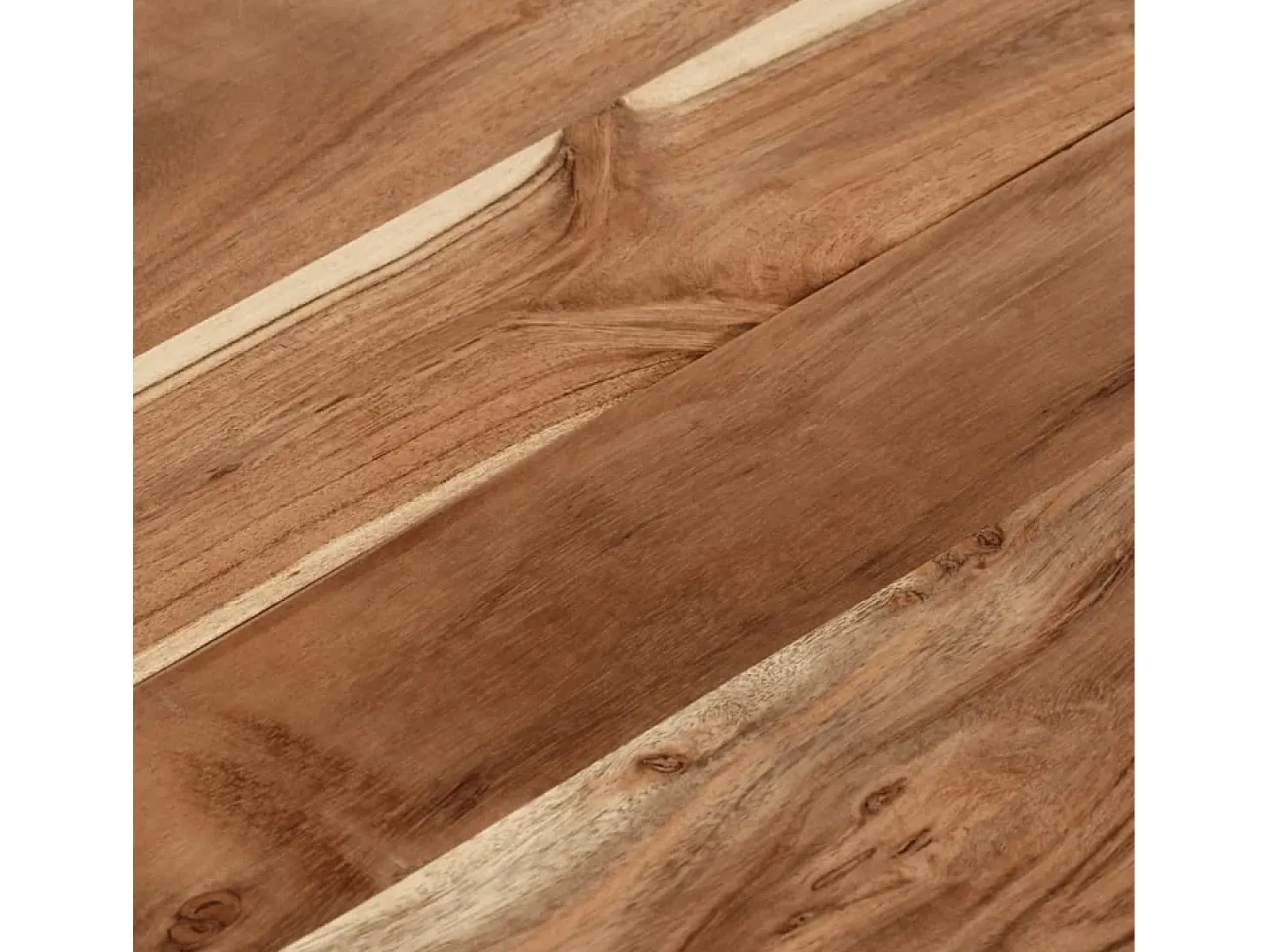 Mesa de centro acero inoxidable y madera maciza acacia plateado
