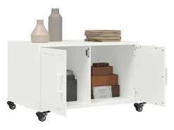 Mesa de centro acero laminado en frío blanco 68x50x43,5 cm