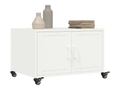 Mesa de centro acero laminado en frío blanco 68x50x43,5 cm