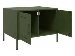 Mesa de centro acero laminado en frío verde oliva 68x50x50,5 cm
