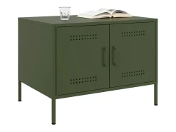 Mesa de centro acero laminado en frío verde oliva 68x50x50,5 cm