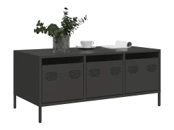 Mesa de centro acero laminado en frío negro 101,5x50x43,5 cm