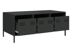 Mesa de centro acero laminado en frío negro 101,5x50x43,5 cm