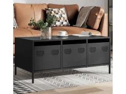 Mesa de centro acero laminado en frío negro 101,5x50x43,5 cm