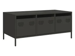 Mesa de centro acero laminado en frío negro 101,5x50x43,5 cm
