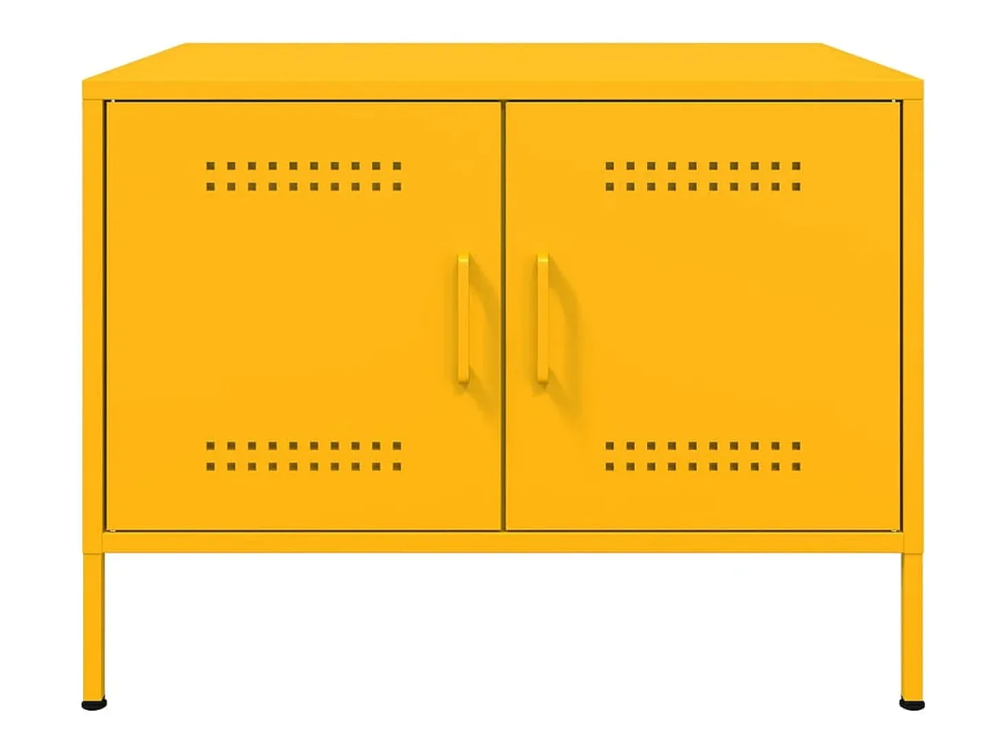 Mesa de centro acero laminado en frío amarillo 68x50x50,5 cm