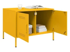 Mesa de centro acero laminado en frío amarillo 68x50x50,5 cm