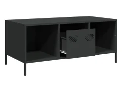 Mesa de centro acero laminado en frío negro 101,5x50x43,5 cm