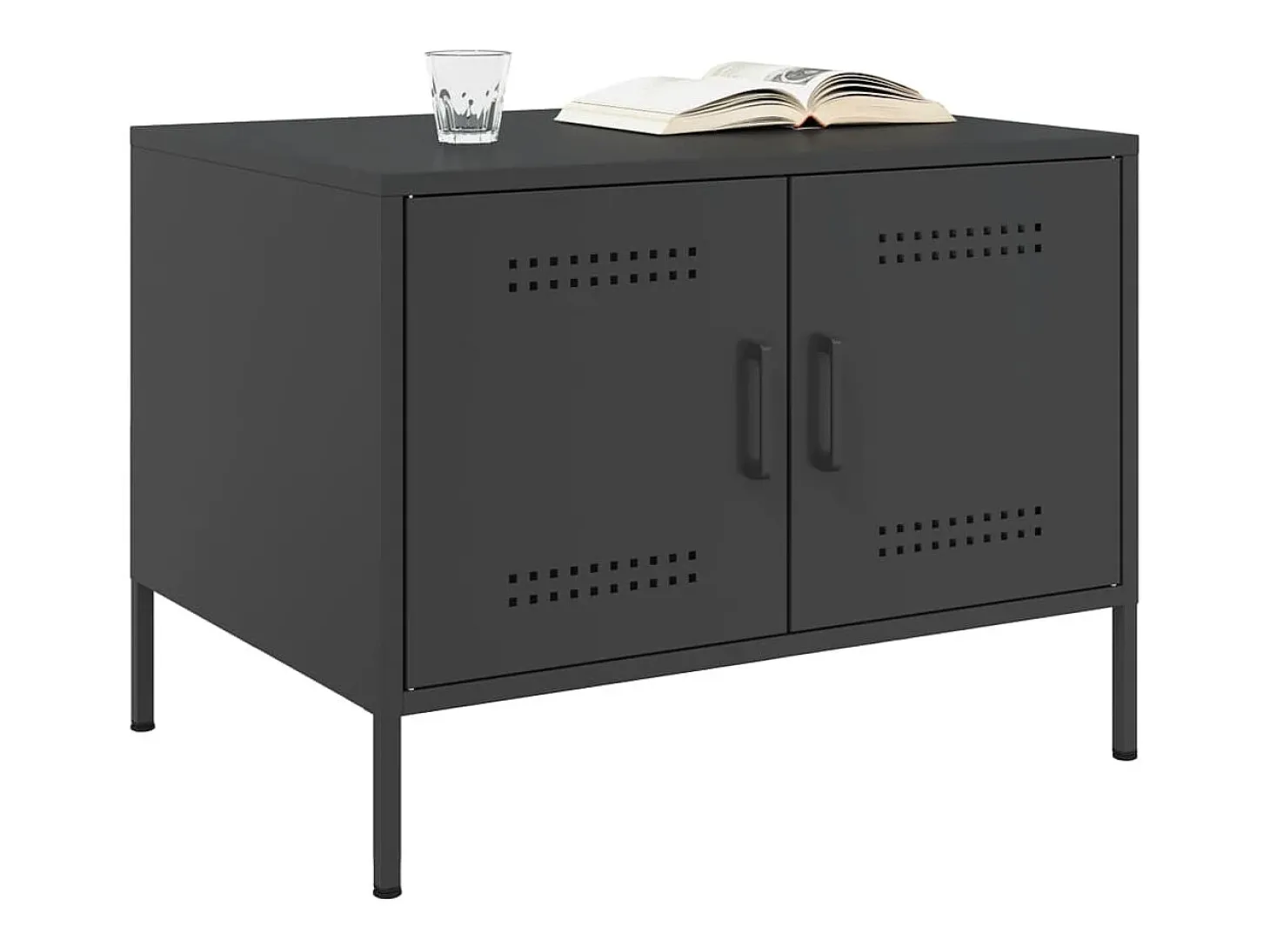 Mesa de centro acero laminado en frío negro 68x50x50,5 cm