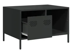 Mesa de centro acero laminado en frío negro 68,5x50x43,5 cm