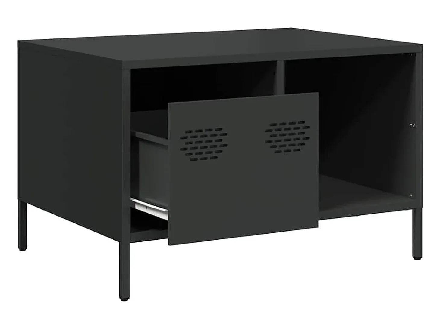 Mesa de centro acero laminado en frío negro 68,5x50x43,5 cm
