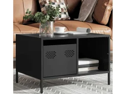 Mesa de centro acero laminado en frío negro 68,5x50x43,5 cm