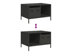Mesa de centro acero laminado en frío negro 68,5x50x43,5 cm