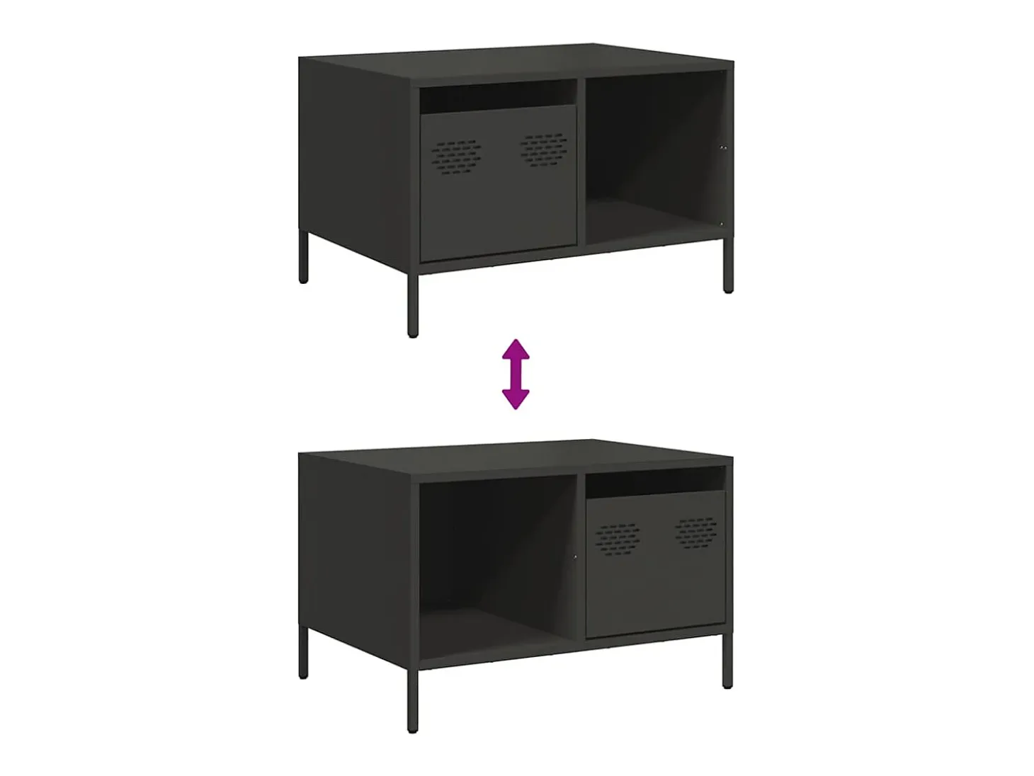 Mesa de centro acero laminado en frío negro 68,5x50x43,5 cm