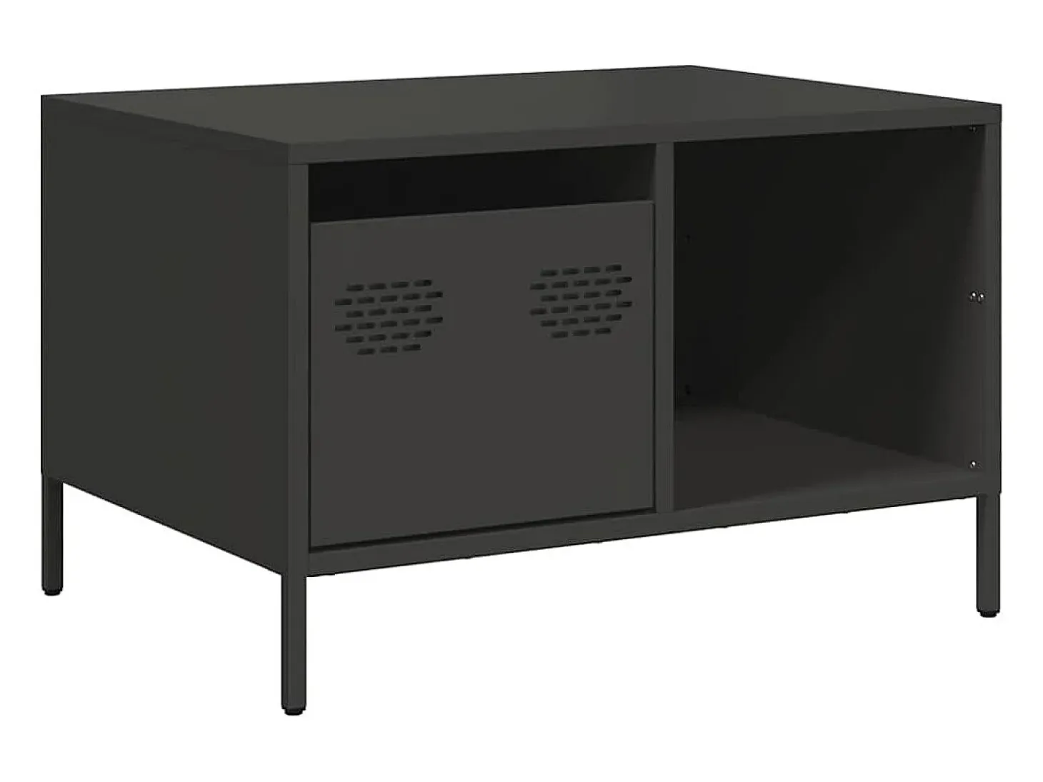 Mesa de centro acero laminado en frío negro 68,5x50x43,5 cm