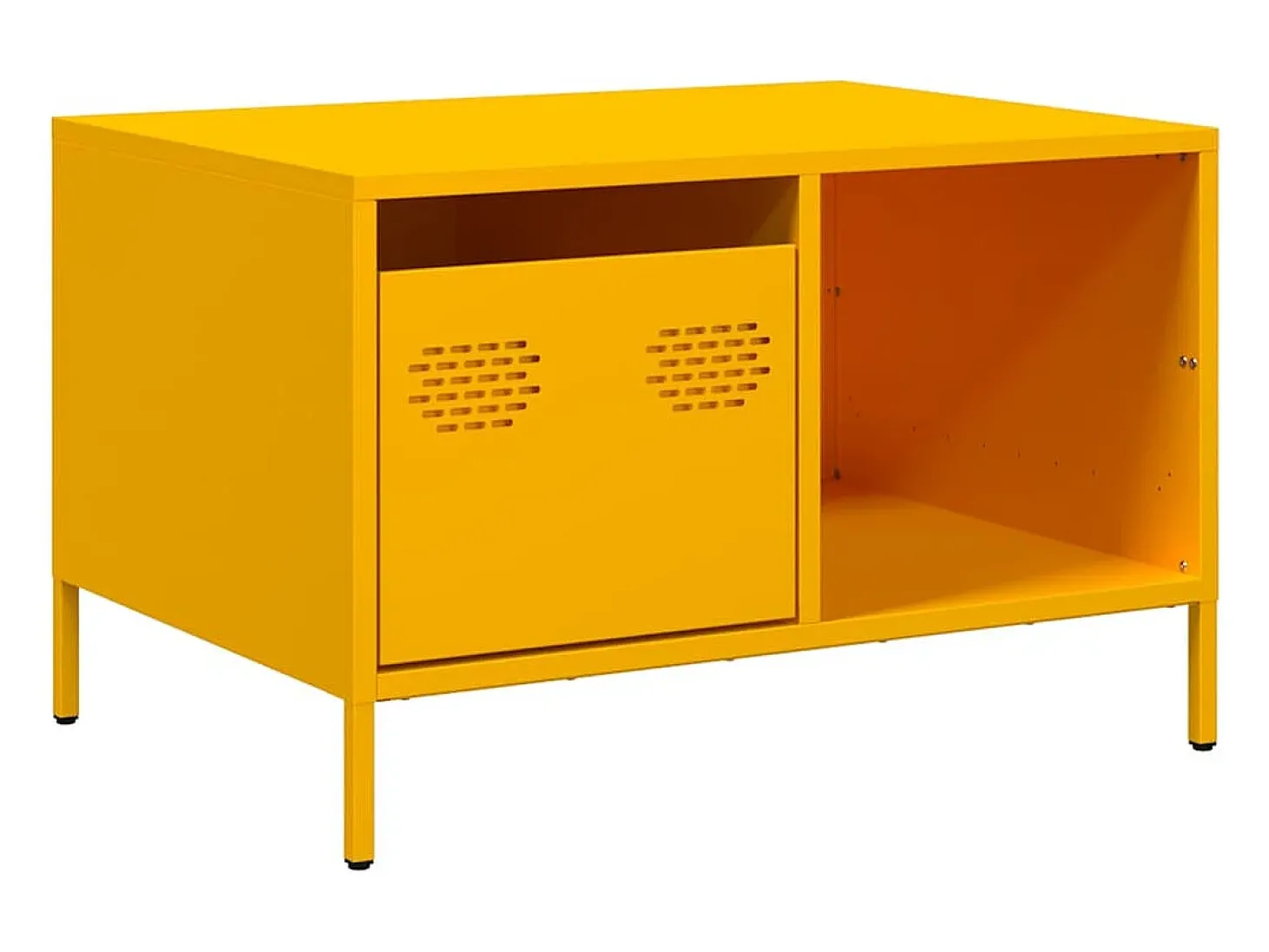 Mesa de centro acero laminado en frío amarillo 68,5x50x43,5 cm