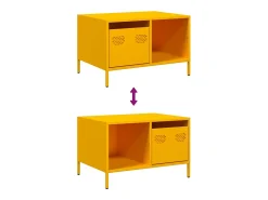 Mesa de centro acero laminado en frío amarillo 68,5x50x43,5 cm