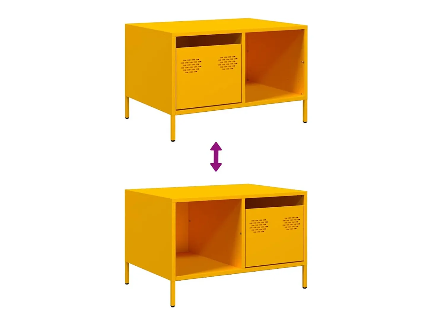 Mesa de centro acero laminado en frío amarillo 68,5x50x43,5 cm