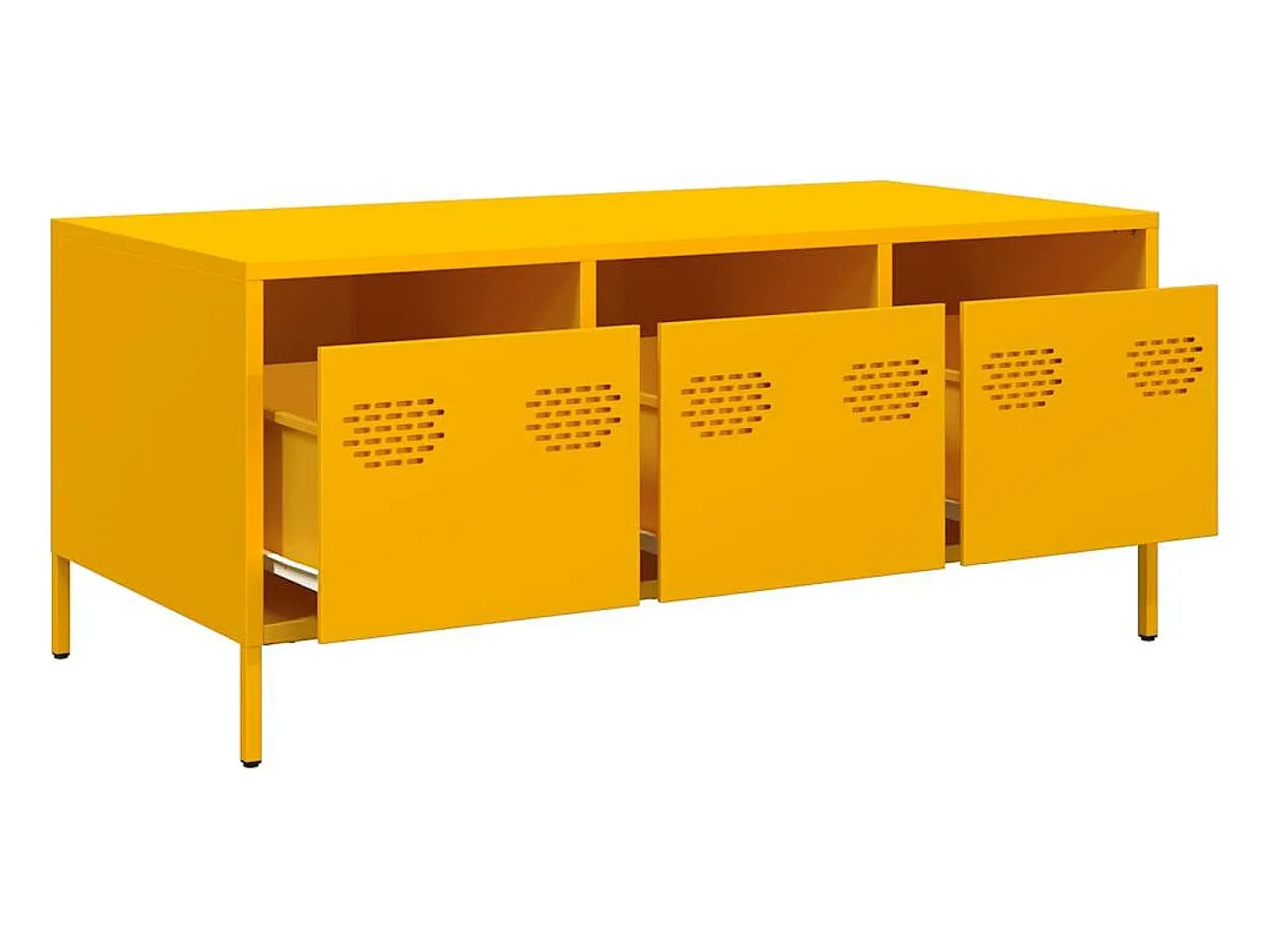 Mesa de centro acero laminado en frío amarillo 101,5x50x43,5 cm