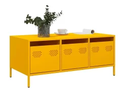 Mesa de centro acero laminado en frío amarillo 101,5x50x43,5 cm