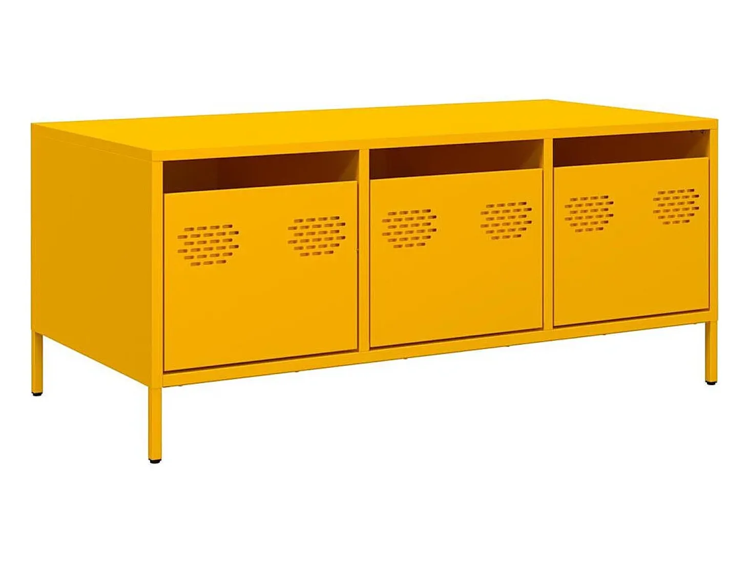 Mesa de centro acero laminado en frío amarillo 101,5x50x43,5 cm