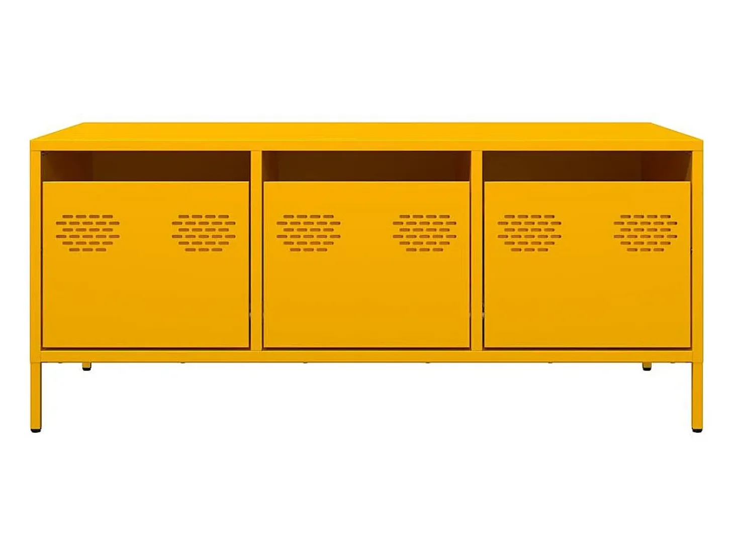 Mesa de centro acero laminado en frío amarillo 101,5x50x43,5 cm