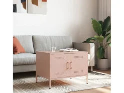 Mesa de centro acero laminado en frío rosa 68x50x50,5 cm
