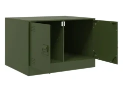 Mesa de centro acero verde oliva 67x50x44 cm