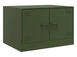 Mesa de centro acero verde oliva 67x50x44 cm