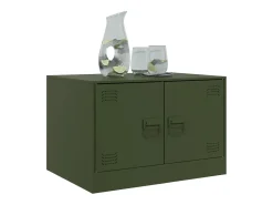 Mesa de centro acero verde oliva 67x50x44 cm
