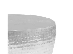 Mesa de centro aluminio martillado 100x50x28 cm plateado