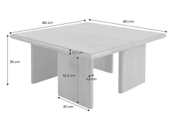 Mesa de centro baja y cuadrada nogal