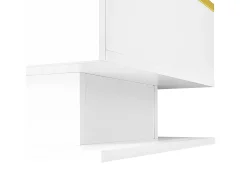 Mesa de centro blanca 100 cm - Mesa de centro con iluminación LED y separadores de espacio - espacio abierto - para sala de estar