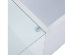 Mesa de centro blanca - Mesa auxiliar con iluminación LED y altura ajustable - almacenamiento y estantes ocultos - para sala de estar