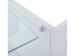 Mesa de centro blanca - Mesa auxiliar con iluminación LED y altura ajustable - almacenamiento y estantes ocultos - para sala de estar
